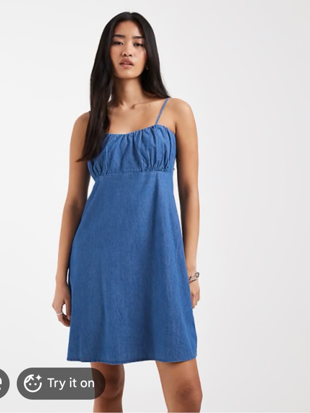 wild fable Blue Spaghetti-Strap A-Line Mini Dress